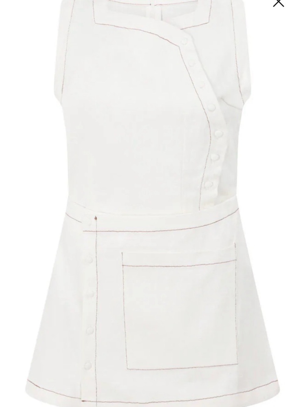 Sabo Skirt White Sleeveless Mini Dress with Pocket Detail - Picture 2 of 3